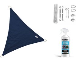 Compleet pakket: Nesling coolfit 5x5x5m Navy Blauw met RVS Bevestigingsset en Buitendoekreiniger