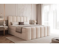 Compleo24-Boxspringbed-200x200-Tweepersoonsbed met Bonell-matras-Inclusief topmatras-Lichtbeige