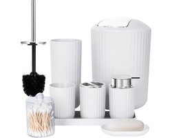 Complete badkameraccessoireset - 8 stuks - modern - grijs