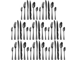 Complete Bestekset voor 8 Personen - 48 Stukken Roestvrijstaal - Afwasmachinebestendig - Stijlvol en Comfortabel