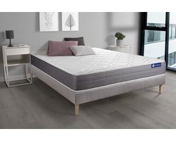 Complete boxspring met matras tweepersoons- Actisom Actimemo dream grijs - Traagschuim - 120 x 220 cm