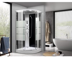 Complete douchecabine - Halfrond - Met massagejets - 90x90x215 cm