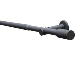 Complete Gordijnroede Set Uitschuifbaar 120-210 cm SteenGrijs Inclusief Bevestigingsmateriaal