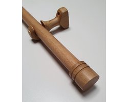 Complete Houten Gordijnroede met Beugels en Eindstukken - 28mm Diameter - Diverse Kleuren en Lengtes