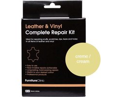 Complete Lederen Reparatie Set - Kleur: Crème / Cream | Voor banken, autostoelen, meubels, stoelen van leer - Plak, vul en herstel krassen, scheuren, gaten en andere beschadingen | Furniture Clinic | Complete Leather Repair Kit - Cream
