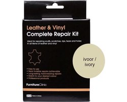Complete Lederen Reparatie Set - Kleur: Ivoor / Ivory | Voor banken, autostoelen, meubels, stoelen van leer - Plak, vul en herstel krassen, scheuren, gaten en andere beschadingen | Furniture Clinic | Complete Leather Repair Kit - Ivory