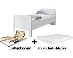 Complete set ledikant Senioren / seniorenbed 90x200cm wit - Koudschuim  HR40