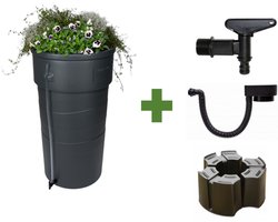 Complete set regenton 230 liter met plantenbak, voet & vulautomaat