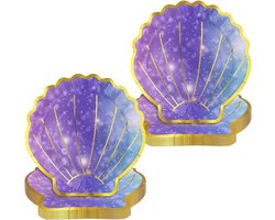 Complete Set van 20 Stuks Feestservies voor Strandthema, 23 cm x 22,5 cm, Grote Papieren Borden voor Verjaardagen en Feestjes aan Zee