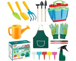 Complete Tuinset voor Kinderen met 23 Stukken - Tuingereedschap, Waterkan, Schep en Hark - Perfect Cadeau voor Buiten en Binnen Activiteiten voor Jongens en Meisjes