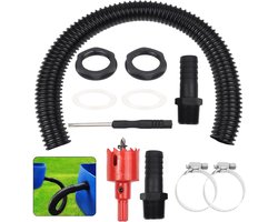 Complete Verbinding Kit voor Regenton met 50 cm Slang, 2 Slangmonden, 2 Slangklemmen en Gereedschap voor Regenwateropslag