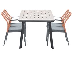 Complete vijfdelige tuinset Dido tuinstoelen koper - Vigo tafel - Garden Impressions