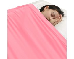 compressielaken voor kinderen, laken van lycra-elastaan, ademende sensorische deken om stress te verlichten voor kinderen met autisme, angst (roze, eenpersoons/98 x 147 cm)