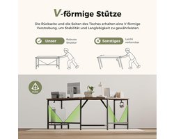 Computer Hoekbureau L-vormig 170 cm – Tasal Furniture® Modern Bruin Gaming Bureau met Stabiel Stalen Frame, Groot Werkblad, CPU-standaard & Accessoires – Ideaal voor Thuiskantoor of Gamer Setup – FSC Hout