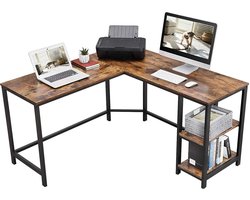 Computer tafel - Hoek Bureau - Idustrieel - Vintage - Hout - Metaal - 138x138x75cm