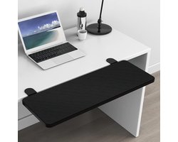 Computer Tafel Uitbreidingsplank - Geschikt voor Bureau, Stabiele Muis Armsteun, Tafeluitbreiding voor Thuis en Kantoor - 75 cm x 24 cm - Witte Carbonfiber