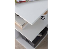 Computerbureau - Wit - Kleine kantoortafel - Inclusief plank - Moderne werktafel - 82x60x76cm
