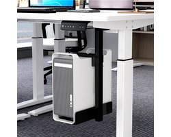 Computerhouder - Computer kast standaard - Onder Bureau Montage - 35kg Draagkracht & Hoogteverstelling - Zwarte Metalen Beugel - Geschikt voor Kantoor en Thuis
