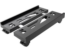 Computerstandaard - Computerbehuizing - Computerlade - Verstelbaar en mobiel - CPU-standaard - met 4 wielen - Kunststof- Geventileerde computertorenstandaard - CPU-standaard voor onder het bureau - Computerverhoger - voor gamers en studenten - Zwart