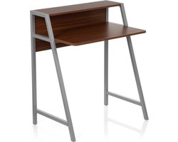 Computertafel / bureau DUMONT walnoot / zilver hjh OFFICE