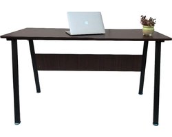 Computertafel  bureau Stoer - industrieel vintage - 130 cm breed - zwart metaal bruin hout