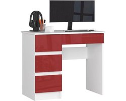 Computertafel met 4 laden | Ergonomisch bureau | Hoogwaardige kwaliteit | Modern design | Voor thuis en kantoor