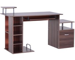Computertafel - met lade - met plank - voor slaapkamer en kantoor - houten afwerking - praktisch opbergmeubel