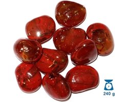 Concorde Decoratie/hobby stenen/kiezelstenen - edelstenen kleuren rood - 250 gram / 2 a 3 cm - klein formaat