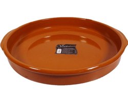 Concorde grote tapas ovenschaal/serveerschaal Alicante - met handvatten - terracotta - D42 x H6 cm - Ovenschaal