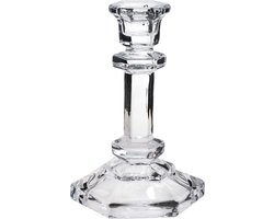 Concorde Kaarsen kandelaar - 9.5 x 14 cm - decoratief glas - dinerkaarsen standaard - houder