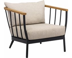 Condor lounge chair 80, Black alu frame, SVLK teak arm natural, Bee Wett cu