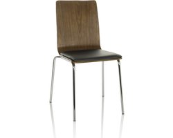 Conferentiestoel / Bezoekerstoel PERIA zwart / walnoot hjh OFFICE