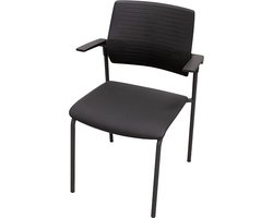 Conferentiestoel Serie 118 met zwarte pu zitting