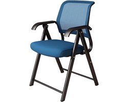 Conferentiestoel - Vergadertafel stoel - Ruimtebesparend werken - Opvouwbaar en stapelbaar - Stalen frame - Blauw