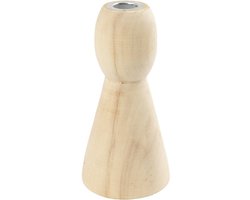 Conische Houten Kandelaars - Houten Kandelaar - Minimalistische Kandelaars - DIY Kandelaar Decoratie - Houten Kandelaar Voor Tafeldecoratie - Rustieke Kandelaar - Stabiele Houten Kandelaar - H 9,5 cm