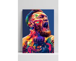 Conor McGregor Poster - WPAP - Sport - Popart - Levendige - McGregor - Moderne - posters - formaat 60x90cm - DB2856MT - 3mm DIBOND - Aluminium Plaat - Metalen Wandbord