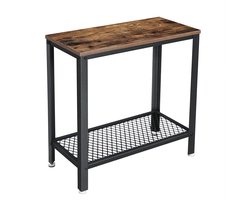 Console - Bijzettafel - Sidetable – Halftafel - Loft Industrieel Design - Metalen Frame & Rustiek Blad – Voor Hal, Woonkamer, Entree & Keuken – Compact & Multifunctioneel – 60x30x60 cm