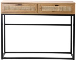 Console met 2 lades in rotan 100x35x80cm