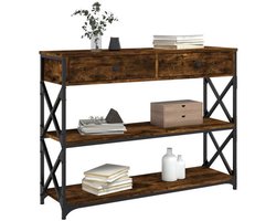 Console Table – Sidetable – Haltafel – Wandtafel – Bijzettafel – Bruin – Gemaakt Van Duurzaam Eikenhout – Compact Formaat 100x28x75 Cm