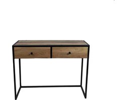 Console tafel Dublin - 100x45x75 - Mangohout/ijzer - Naturel/zwart