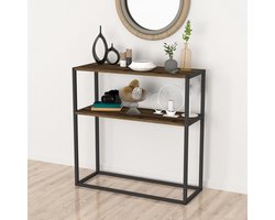 Console tafel Hemsedal sidetable 90x90x33,5 cm eiken antiek