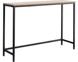 Console tafel Kronoby 80x100x30 cm zwart mat en eikenkleurig