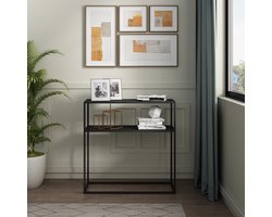 Console tafel Kuhmo sidetable 80x80x30 cm zwart [en.casa]