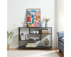 Console tafel Oxelösund 120x33x80 cm zwart [en.casa]