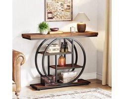 Console Tafel – Sidetable – Haltafel – Bijzettafel – Opbergtafel – Houten Blad 4 Cm – Verstelbare Poten
