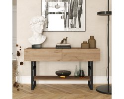 Console tafel sidetable Lappeenranta 139x43x76cm eiken en zwart