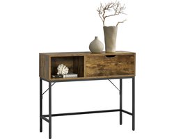 Console tafel Tranemo sidetable zwart en houtkleurig