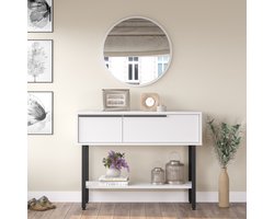 Console tafel Vesanto sidetable 100x29,5x76 cm wit en zwart [en.casa]