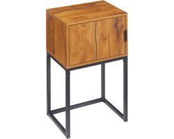 Consoletafel 40 × 30 × 76 cm Houtkleurig en zwart Spaanplaat en metaal Haltafel, bijzetkast en opbergtafel, stabiel en duurzaam, praktisch en stijlvol, gemakkelijk schoon te maken, geschikt voor hal en woonkamer