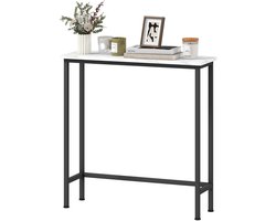 Consoletafel - 75 cm - blad met marmerlook - metalen frame - moderne wit-zwarte stijl